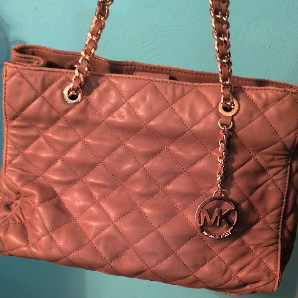 Michael Kors Quilted Tan Shoulder Bag